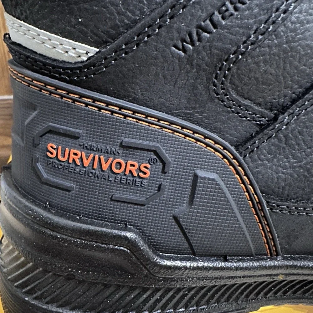 Herman Survivors Groundbreaker Men 7.5 Black Work Boots Steel Toe Waterproof NEW